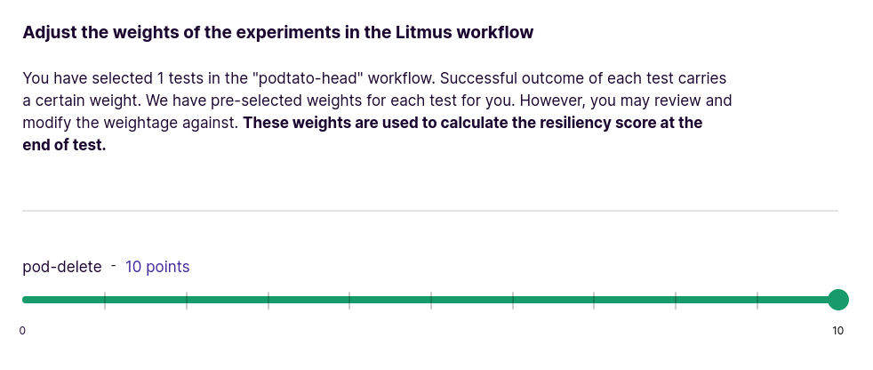 Assign Weights for Chaos Scenario Experiments